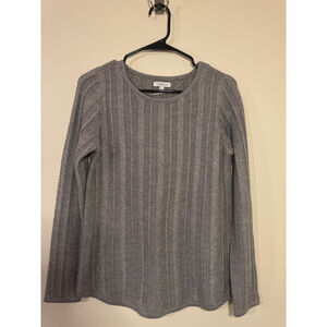 Women's Croft & Barrow Gray Silver Knit Crew Neck Sweater S